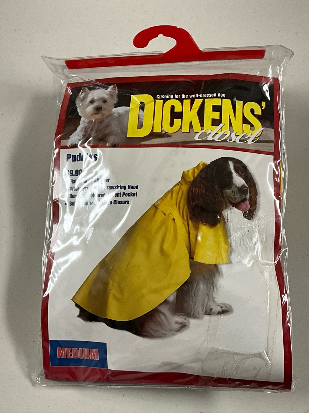 Dickens' Closet Yellow Dog Raincoat - Medium